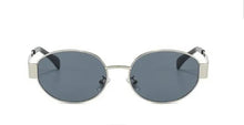 Load image into Gallery viewer, Black/Silver Oval Sunglasses
