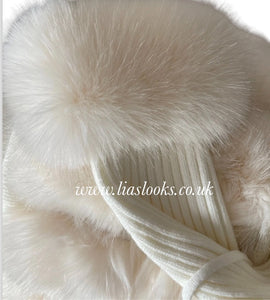 Soft Faux Fur Cardigan (Ivory) PREMIUM COLLECTION