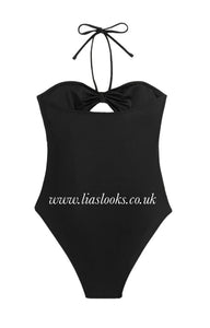 Black/Cream Rose Swimsuit