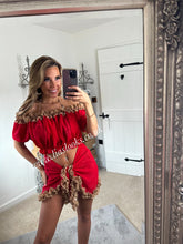Load image into Gallery viewer, Frilly Ruffle Red/HoneyTwo Piece Set
