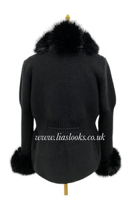 Soft Faux Fur Cardigan (Black) PREMIUM COLLECTION