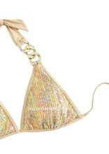 Load image into Gallery viewer, Gold Sequin Chain Bikini
