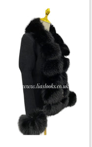 Soft Faux Fur Cardigan (Black) PREMIUM COLLECTION