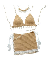 Load image into Gallery viewer, Beige Shell 4 Piece Crochet Set
