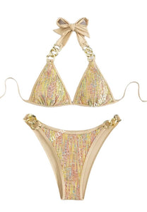 Gold Sequin Chain Bikini