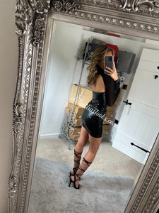 Black Faux Leather Co-Ord (CLEARANCE)