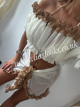 Load image into Gallery viewer, Frilly Ruffle Cream/Honey Two Piece Set
