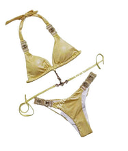 Load image into Gallery viewer, Gold Jewelled Bikini
