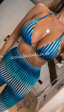 Load image into Gallery viewer, Zig Zag Blue Trouser and Bikini Set
