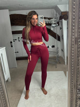 Load image into Gallery viewer, Burgundy Ribbed Lounge Set
