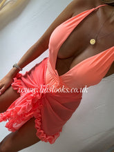 Load image into Gallery viewer, Frilly Ruffle Coral Sarong
