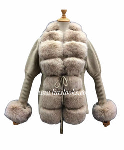 Soft Faux Fur Cardigan (Beige) PREMIUM COLLECTION