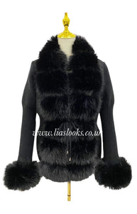 Soft Faux Fur Cardigan (Black) PREMIUM COLLECTION