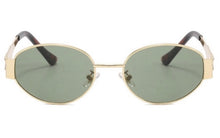 Load image into Gallery viewer, Green/Gold Oval Sunglasses
