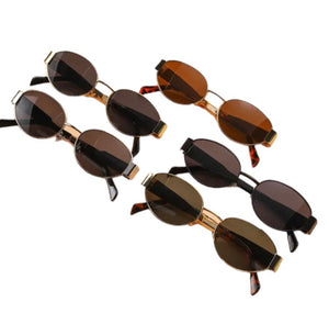 Black/Silver Oval Sunglasses