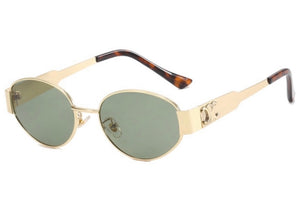 Green/Gold Oval Sunglasses