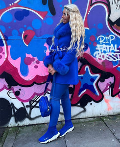 Royal Blue Wool & Cashmere Coat