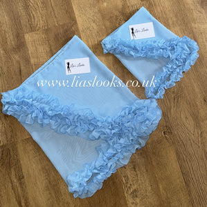 Frilly Ruffle Baby Blue Sarong