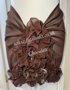 Frilly Ruffle Chocolate Brown Sarong