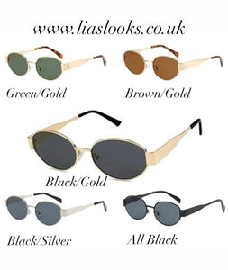Brown/Gold Oval Sunglasses