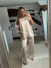 Load image into Gallery viewer, Cream T-Shirt Stripe Two Piece Set (CLEARANCE)
