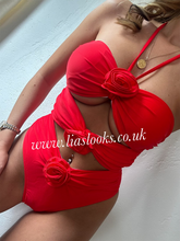 Load image into Gallery viewer, Ruby Red Rose Swimsuit
