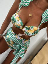 Load image into Gallery viewer, Lemon Frilly Ruffle High Waist Bikini
