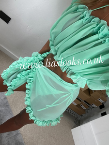 Frilly Ruffle Mint Two Piece Set