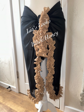 Load image into Gallery viewer, Frilly Ruffle Black/Honey Combo Sarong
