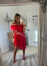 Load image into Gallery viewer, Frilly Ruffle Red Two Piece Set
