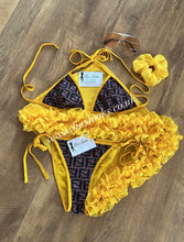Load image into Gallery viewer, Yellow/Brown/Black Bikini
