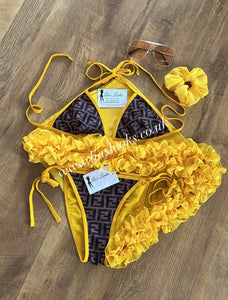 Yellow/Brown/Black Bikini