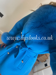 Sky Blue Wool & Cashmere Coat