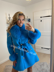 Sky Blue Wool & Cashmere Coat