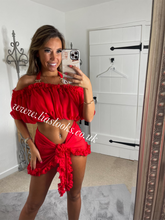 Load image into Gallery viewer, Frilly Ruffle Red Two Piece Set
