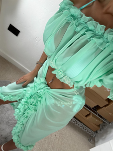 Frilly Ruffle Mint Two Piece Set