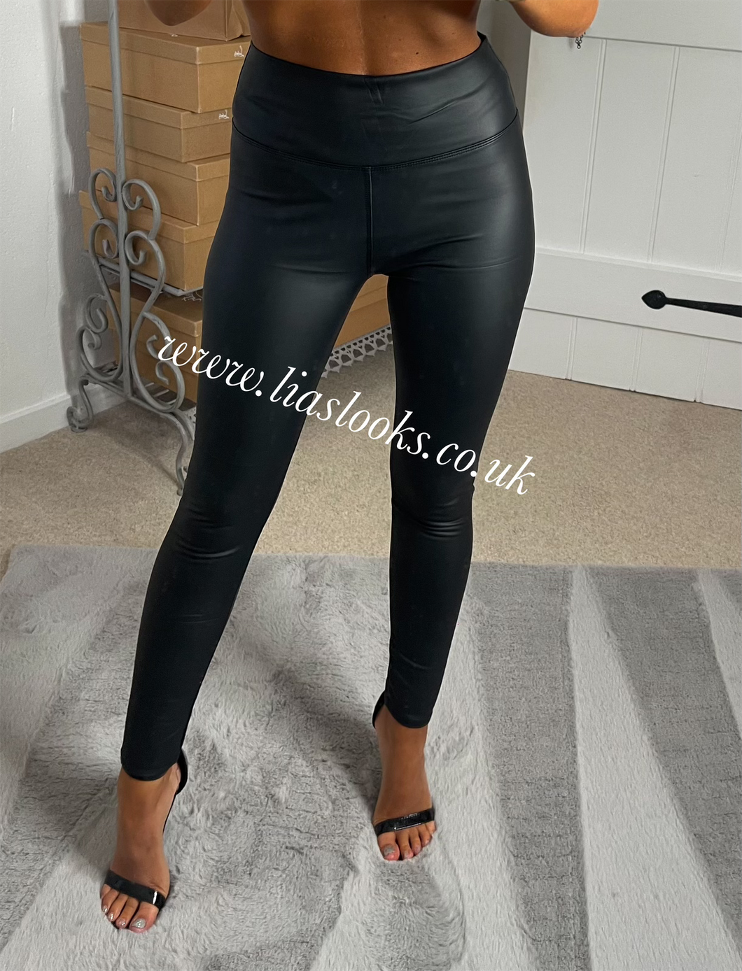 Black Leather Look Leggings (CLEARANCE) – Lia's Looks