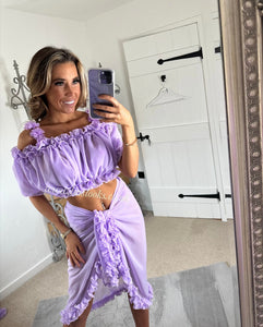 Frilly Ruffle Lilac Sarong