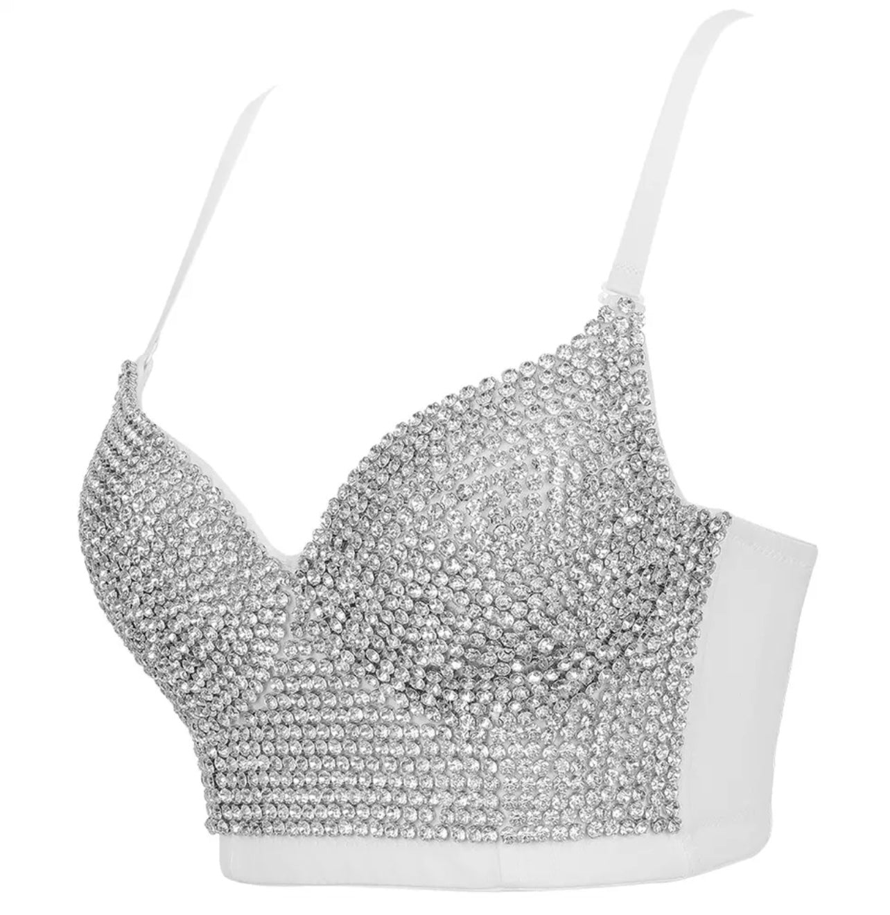 White Crystal Bralette Top (CLEARANCE) – Lia's Looks
