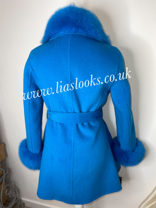 Sky Blue Wool & Cashmere Coat