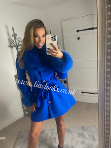 Royal Blue Wool & Cashmere Coat