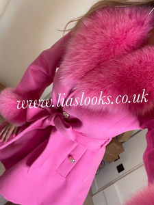 Bubblegum Pink Wool & Cashmere Coat