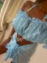 Load image into Gallery viewer, Frilly Ruffle Baby Blue Two Piece Set
