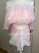 Load image into Gallery viewer, Frilly Ruffle Baby Pink/White Combo Two Piece Set
