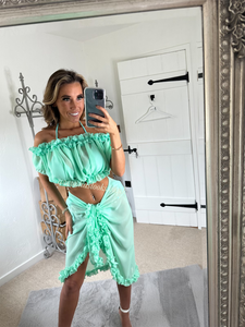 Frilly Ruffle Mint Two Piece Set