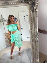 Load image into Gallery viewer, Frilly Ruffle Mint Two Piece Set
